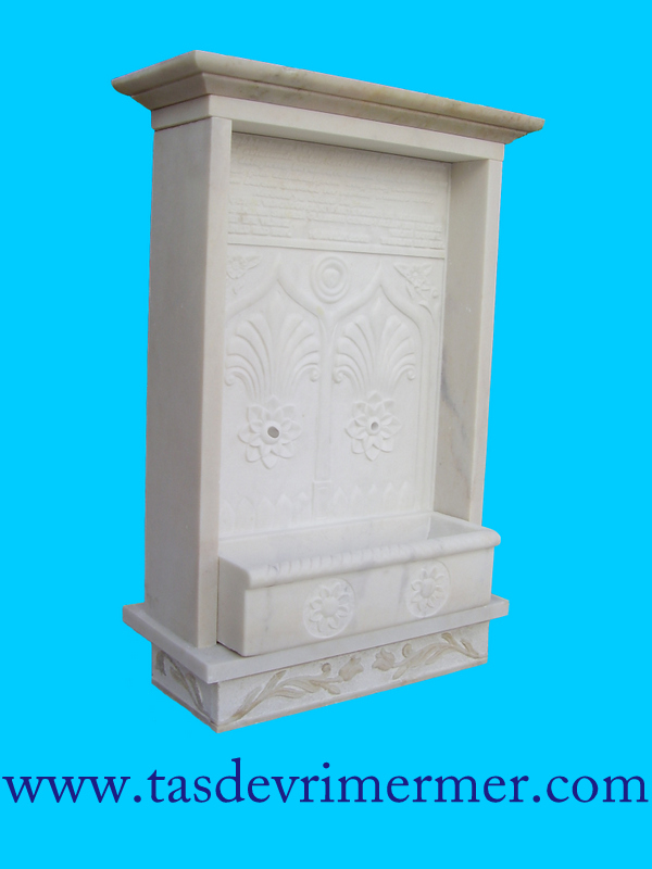 Tek Yönlü Çift Musluklu Mermer Meydan Çeşmesi